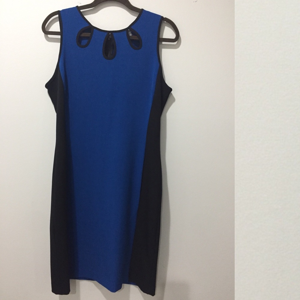 Sandra Darren Color Block Teardrop Cutouts Dress - image 1